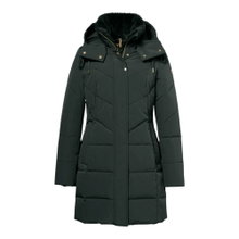 District Winter Coat Affogato (with hood, warm, windproof) dark green ladies