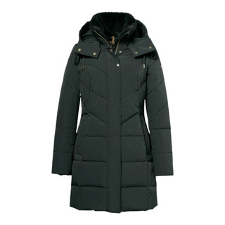 District Winter Coat Affogato (with hood, warm, windproof) dark green ladies