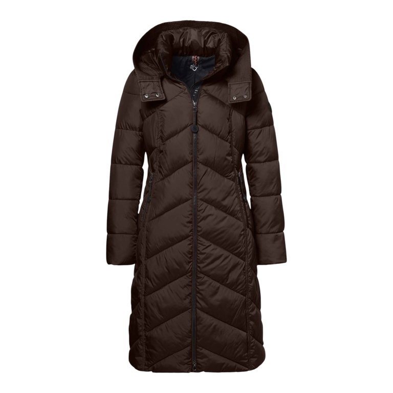 District Wintermantel Americano (mit Kapuze, warm) chocolatebraun Damen