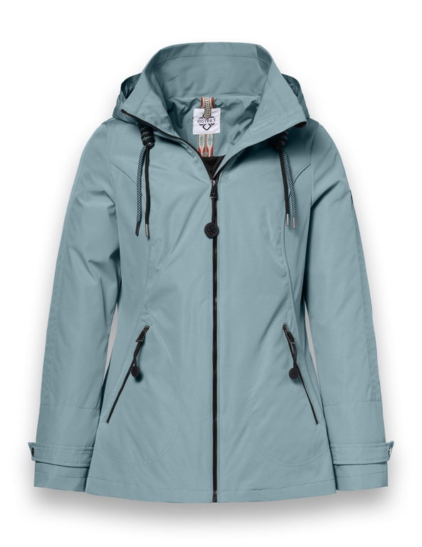 District Übergangsjacke Cosmos (mit Kapuze, wasserabweisend) tealblau Damen