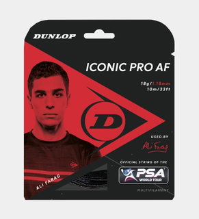 Dunlop Squash String Iconic Pro AF (Control/Feel) black 10m Set