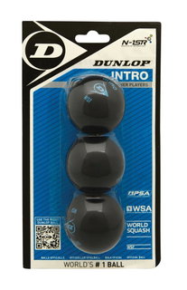 Dunlop Squashball Intro (blue dot, fast) - 3 pieces in blister packaging