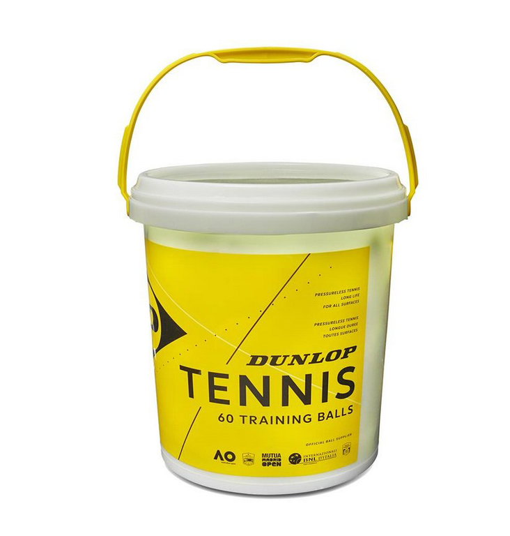Dunlop Balleimer Plastik (für maximal 60 Tennisbälle) leer gelb - 1 Eimer