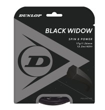 Besaitung mit Tennissaite Dunlop Black Widow (Haltbarkeit+Spin) schwarz