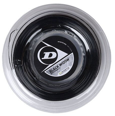 Dunlop Tennissaite Black Widow (Haltbarkeit+Spin) schwarz 200m Rolle