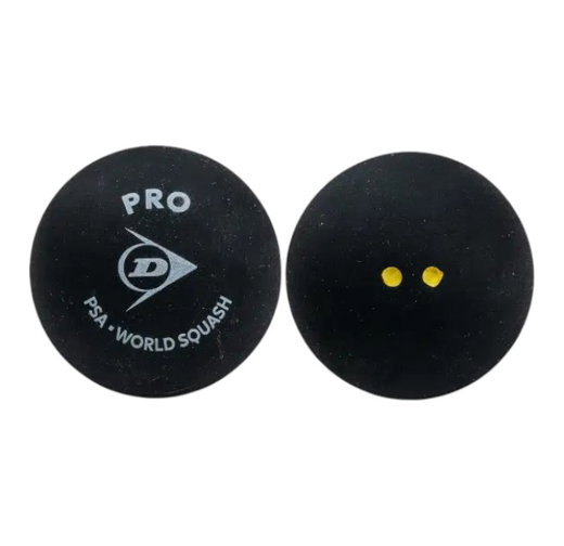 Dunlop Squashball Pro (2 yellow dots, speed very slow) black - 1 ball