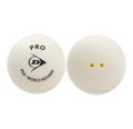 Dunlop Squashball Pro (2 gelbe Punkte, Speed sehr langsam) <b>WEISS</b> - 1 Ball