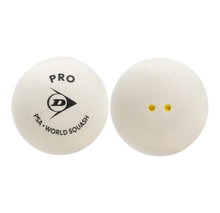 Dunlop Squashball Pro (2 gelbe Punkte, Speed sehr langsam) <b>WEISS</b> - 1 Ball