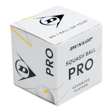 Dunlop Squashball Pro (2 gelbe Punkte, Speed sehr langsam) <b>WEISS</b> - 1 Ball