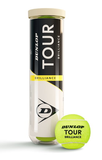 Dunlop Tennis Balls Tour Brilliance Can 4-Pack