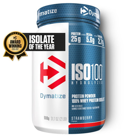 Dymatize Iso100 Hydrolyzed Isolat Protein Pulver Erdbeere 932g Dose