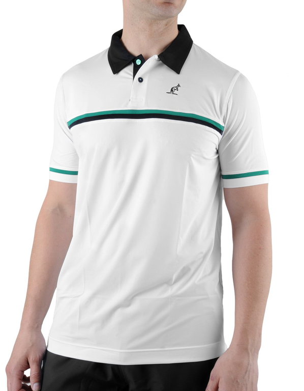Australian Tennis-Polo DC Stripe weiss/grün Herren