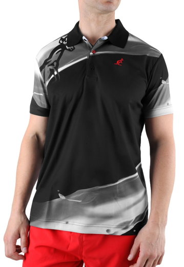 Australian Tennis-Polo Jupiter schwarz/grau Herren