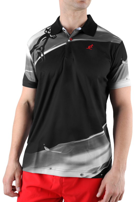 Australian Tennis-Polo Jupiter schwarz/grau Herren