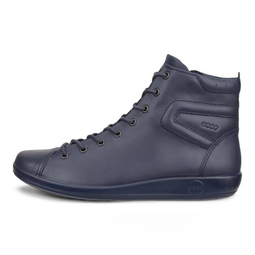 ECCO Alltag-Travelschuhe Soft 2.0 Boot Lace Zip (Vollnarbenleder) marineblau Damen