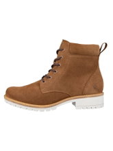 ECCO Stiefelette Elaina Lace Boot (Premium-Leder) hellbraun Damen