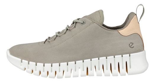 ECCO Sneaker Gruuv Lea (weiches Nappaleder) graubeige Damen