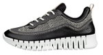 ECCO Sneaker Gruuv Lea (atmungsaktiv Textil) schwarz Damen