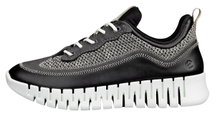 ECCO Sneaker Gruuv Lea (atmungsaktiv Textil) schwarz Damen