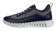 ECCO Sneaker Gruuv Lea (Premium-Leder, Mesh-Gewebe) navyblau/grau Herren
