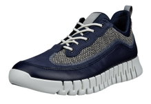 ECCO Sneaker Gruuv Lea (Premium-Leder, Mesh-Gewebe) navyblau/grau Herren