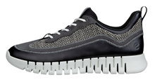 ECCO Sneaker Gruuv Lea (Premium-Leder, Mesh-Gewebe) schwarz/grau Herren