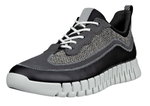 ECCO Sneaker Gruuv Lea (Premium-Leder, Mesh-Gewebe) schwarz/grau Herren