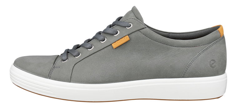 ECCO Sneaker Mens Soft 7 (aus Premium-Leder) hellgrau Herren