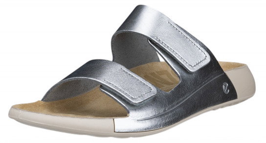 ECCO Sandale Cozmo Flat silber/beige Damen