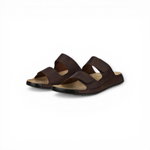 ECCO Sandale Cozmo Flat (Nubukleder, flexible Sohle) dunkelbraun Herren