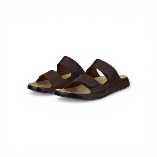 ECCO Sandale Cozmo Flat (Nubukleder, flexible Sohle) dunkelbraun Herren