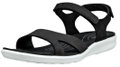 ECCO Sandale Cruise II 3 Strap (Nubukleder) schwarz Damen