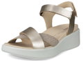 ECCO Sandale Flowt (Vollnarb und Nubukleder) gold/weiss Damen