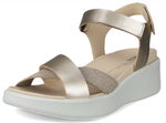 ECCO Flowt Sandal (full-grain and nubuck leather) gold/white ladies