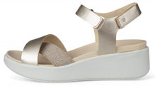 ECCO Sandale Flowt (Vollnarb und Nubukleder) gold/weiss Damen