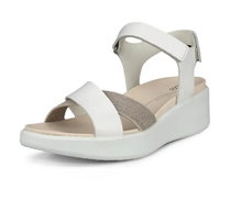ECCO Sandale Flowt (Vollnarb und Nubukleder) weiss Damen