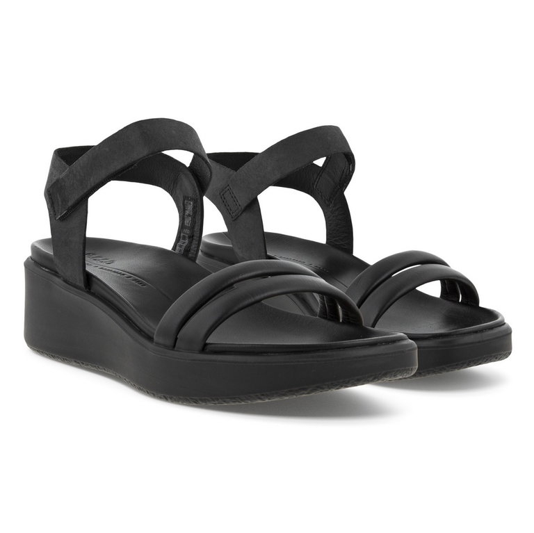 ECCO Sandale Flowt LX Wedge (Vollnarb und Nubukleder) schwarz Damen