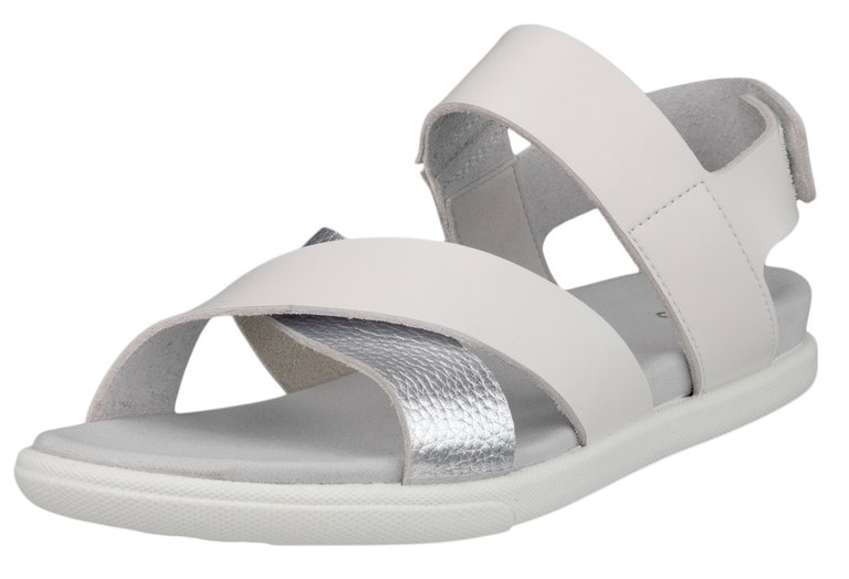ECCO Sandale Samara 4 Strap (Vollnarbenleder) grau/silber Damen