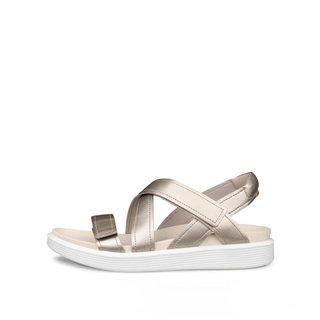 ECCO Sandale Soft (Premium-Leder) gold/beige Damen