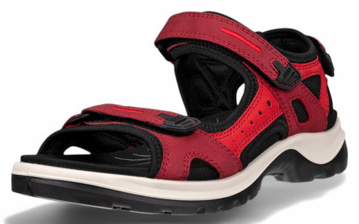 ECCO Sandale Yucatan Leder rot/schwarz Damen