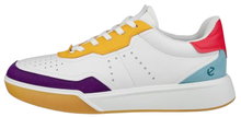 ECCO Sneaker Street Court Lea (Premium-Leder) weiss/gelb/violett Damen