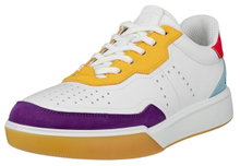 ECCO Sneaker Street Court Lea (Premium-Leder) weiss/gelb/violett Damen