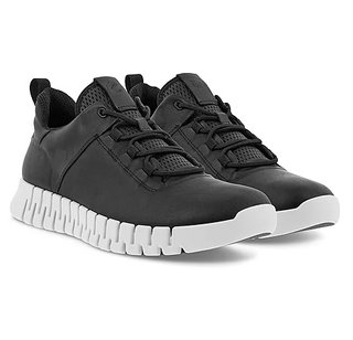 ECCO Sneaker Gruuv Lea (made from nubuck leather) black/white men's