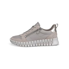 ECCO Sneaker Gruuv Zip Lace (Premium Leather) grey/beige ladies