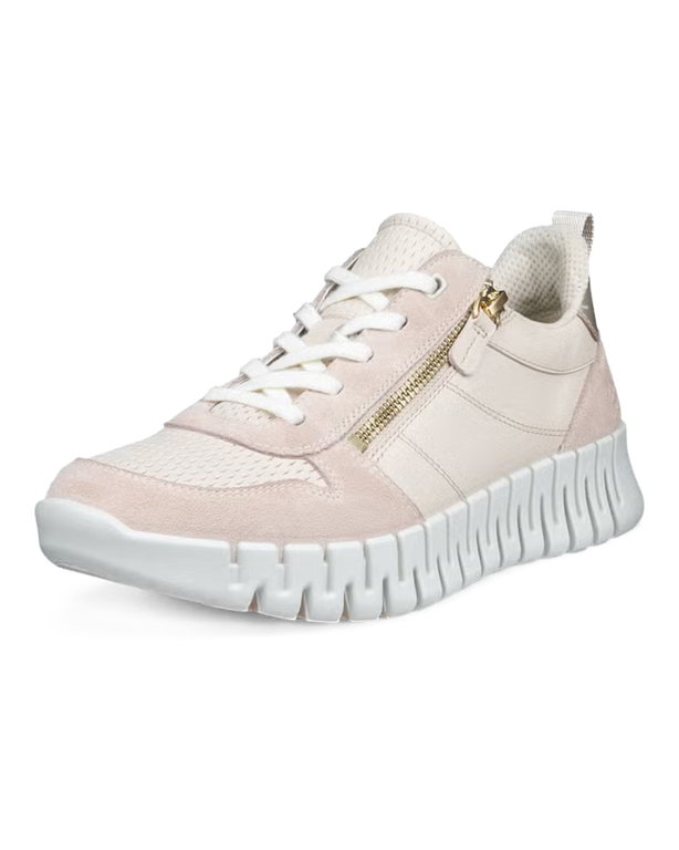 ECCO Sneaker Gruuv Zip Lace (Premium-Leder) beige Damen