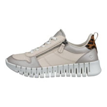 ECCO Sneaker Gruuv Zip Lace (Premium-Leder) beige/silber Damen