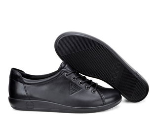 ECCO Sneaker Soft 2.0 Tie (leichte und flexible Sohle) schwarz Damen