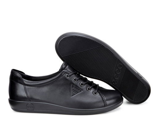 ECCO Sneaker Soft 2.0 Tie (leichte und flexible Sohle) schwarz Damen