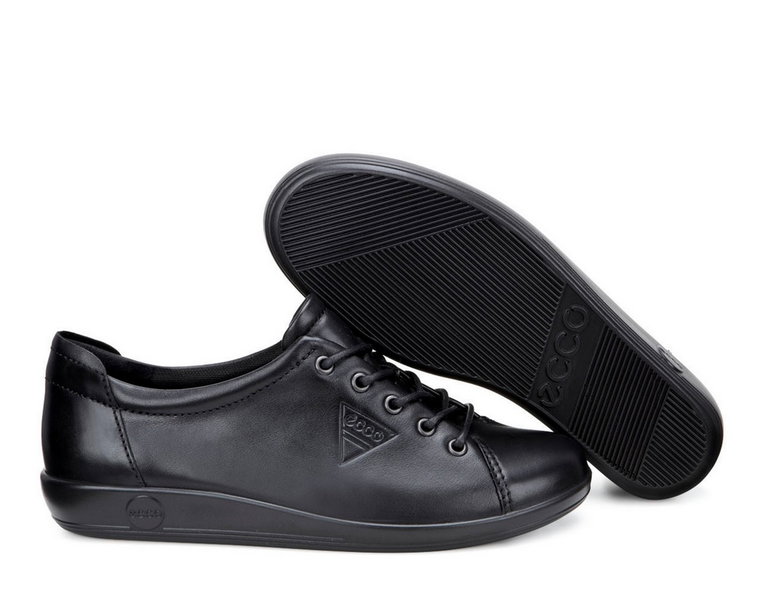 ECCO Sneaker Soft 2.0 Tie (leichte und flexible Sohle) schwarz Damen