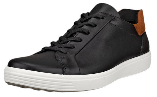 ECCO Sneaker Soft 7 Easy Slip Lace (Premium-Leder) schwarz/weiss Herren